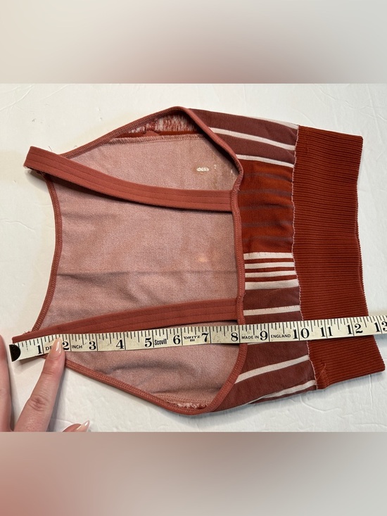 Free People Movement Striped Floral Knit Halter Top in Rust and Cream - Picture 7 of 8